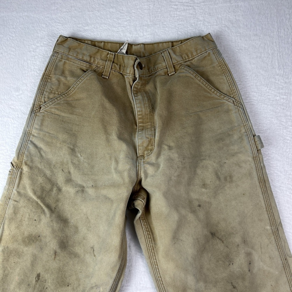 Carhartt Carpenter Pants Mens 32x36 Beige Cotton Casual Workwear Straight Leg